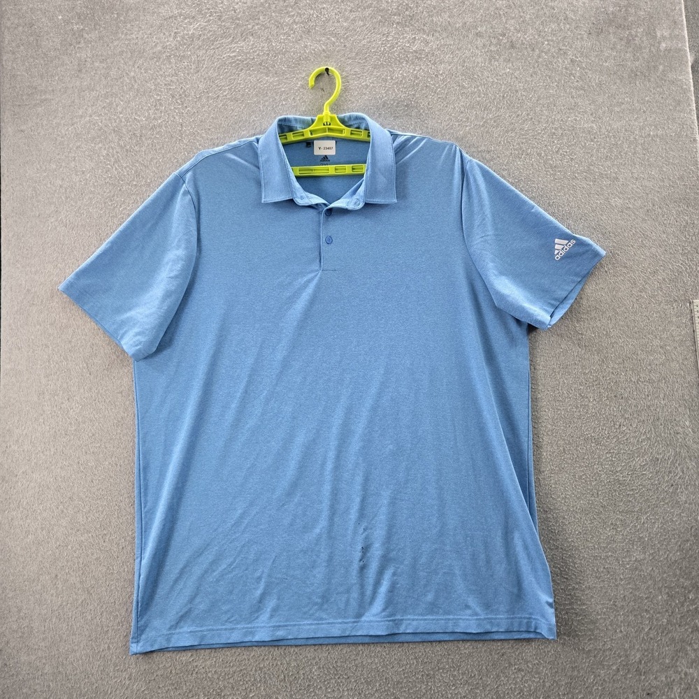 Adidas Men Polo 2XL Blue HM3276 Logo Short Sleeve READ